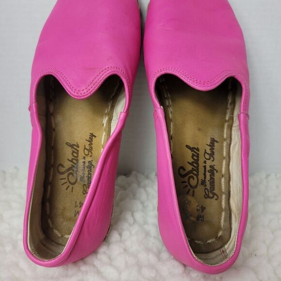 Sabah Slip On Unisex Shoes Size 8 Mens 10 Womens Condesa Pink Leather Rare Good  - Picture 8 of 9